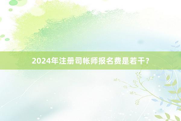 2024年注册司帐师报名费是若干？